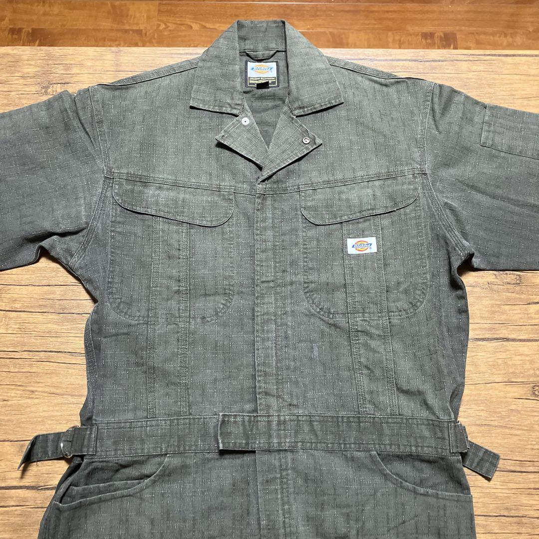 安い Dickies』ディッキーズ ムラ糸織り生地 リップストップ生地 つなぎ パンツ