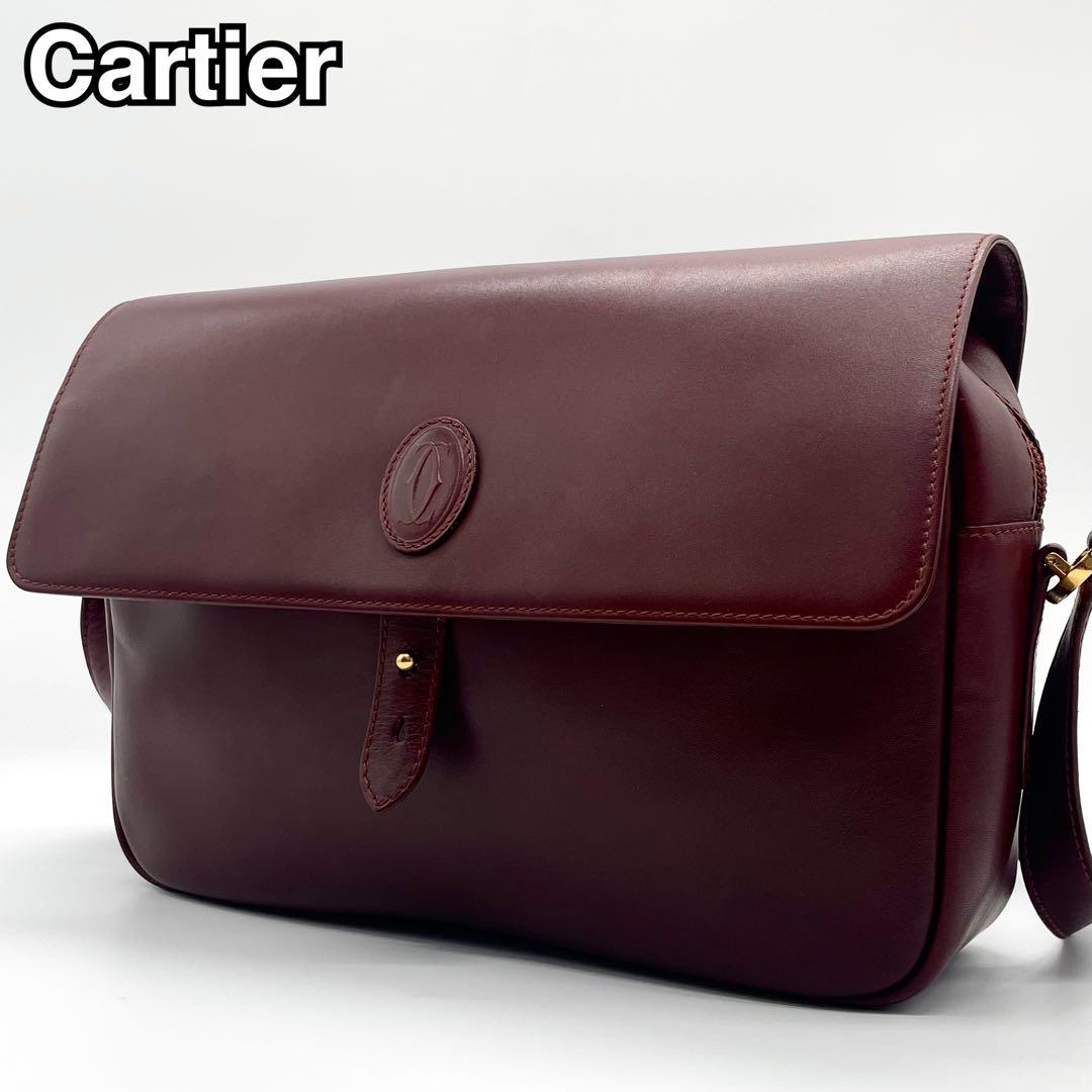 極美品✨カルティエ ショルダーバッグ マストライン ゴールド金具 ボルドー