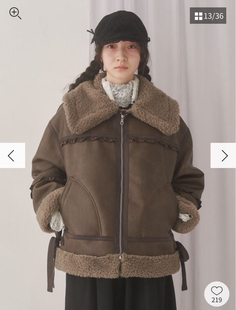 クリームボアムートンブルゾン merry jenny