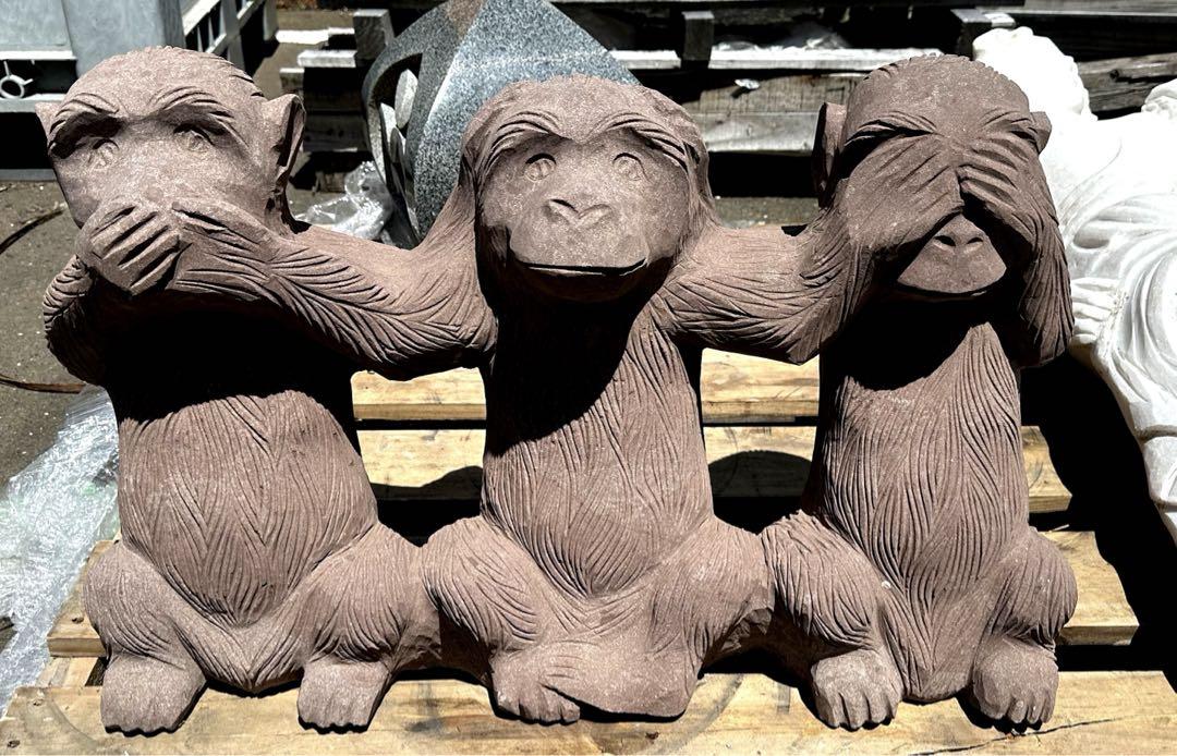 石彫刻　猿　珍品　引き取り可能な方限定