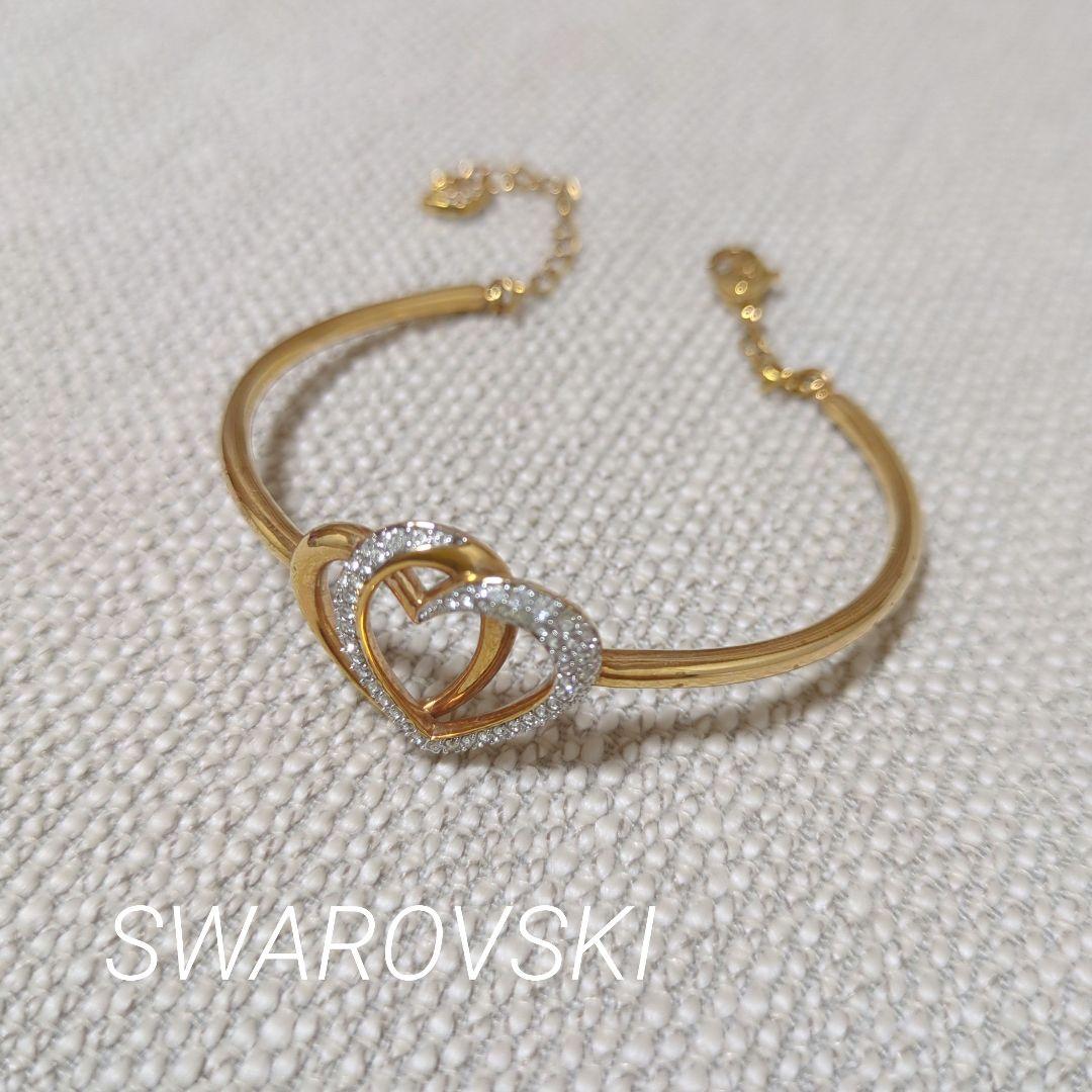 SWAROVSKI ピンクゴールドハートブレスレット