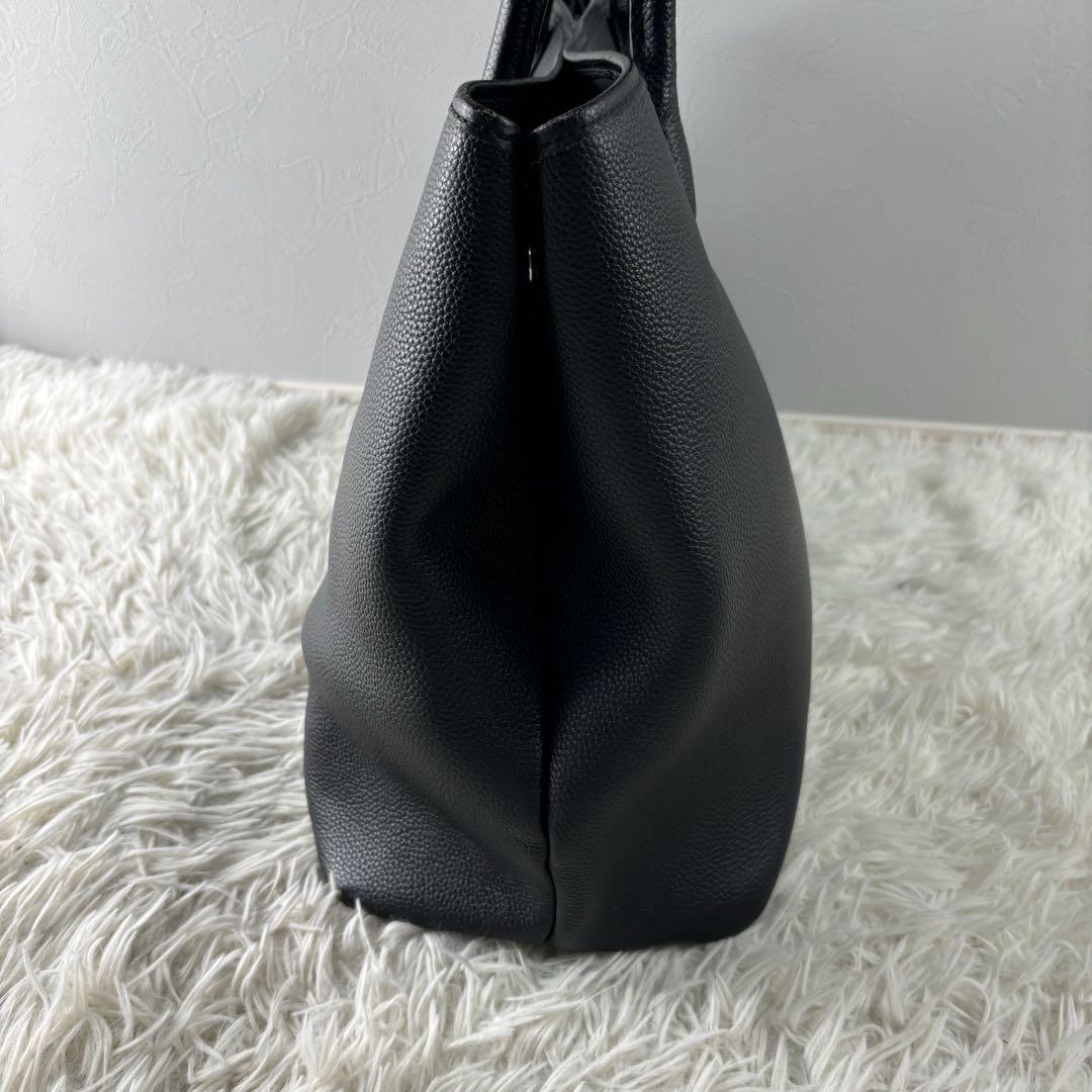 良品✨ユナイテッドアローズ トートバッグ レザー 本革 シボ革 ブラック