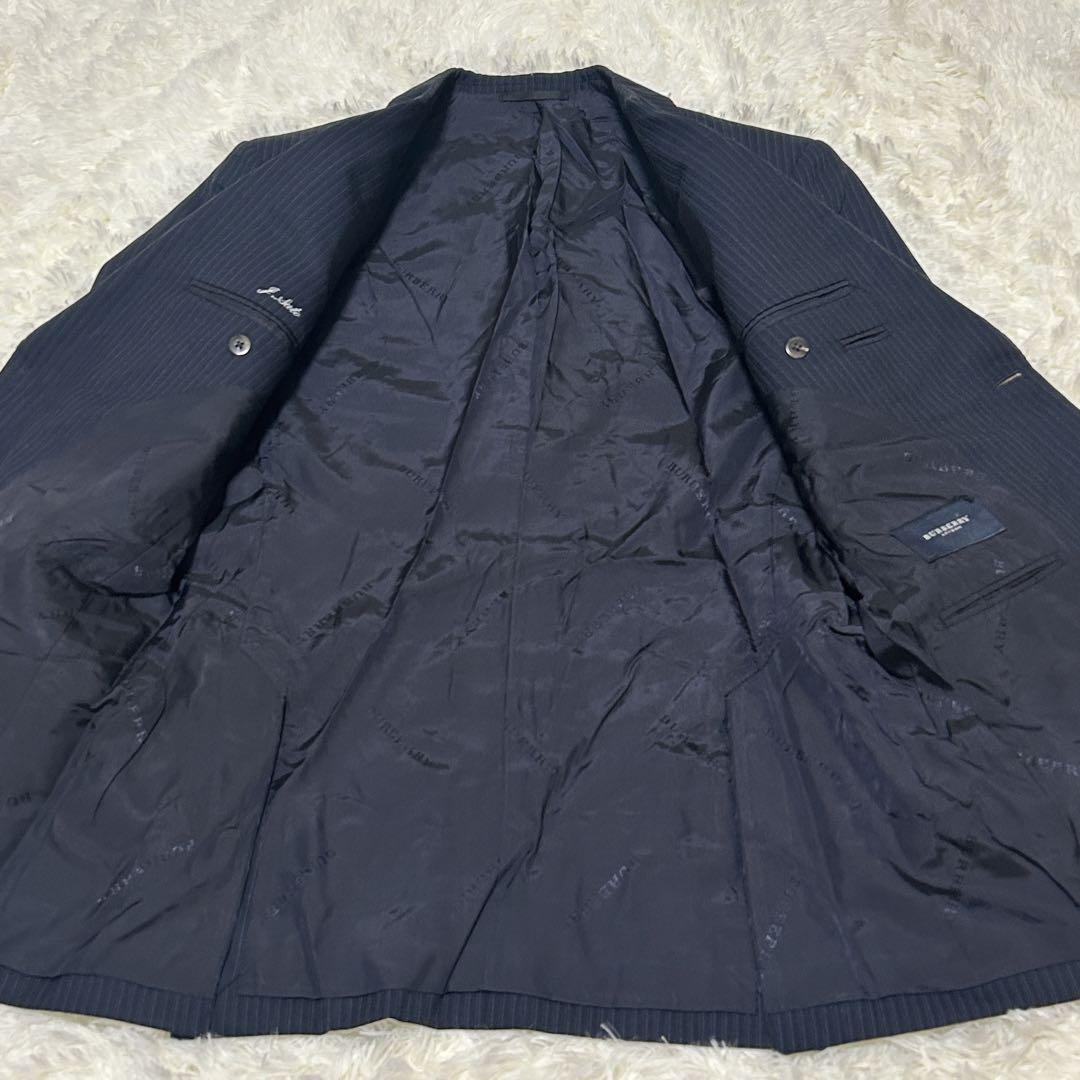 BURBERRY LONDON モヘヤ混セットアップ 美品】BURBERRY LONDON スーツ セットアップ 毛混 ストライプ