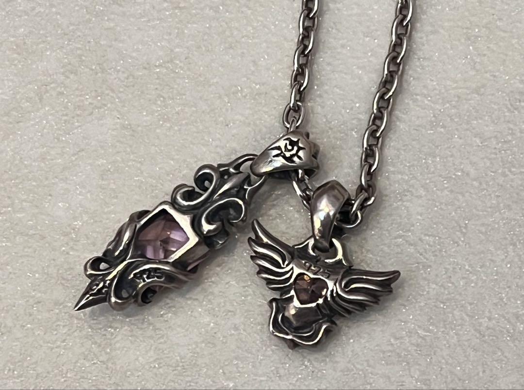 シルバーアクセサリー　925 ネックレス ペンダント　ピンク　メンズ　レディース