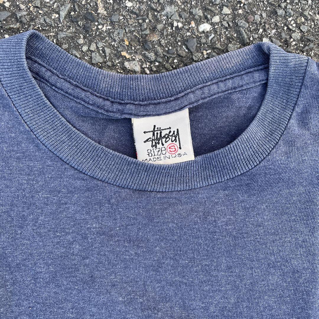 【希少】old stussy白タグ90s ビンテージ　ロンT 色褪せ　フェード