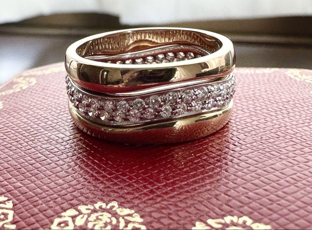 Cartier カルティエ フルダイヤモンド ラブミーリング　3連　53 13