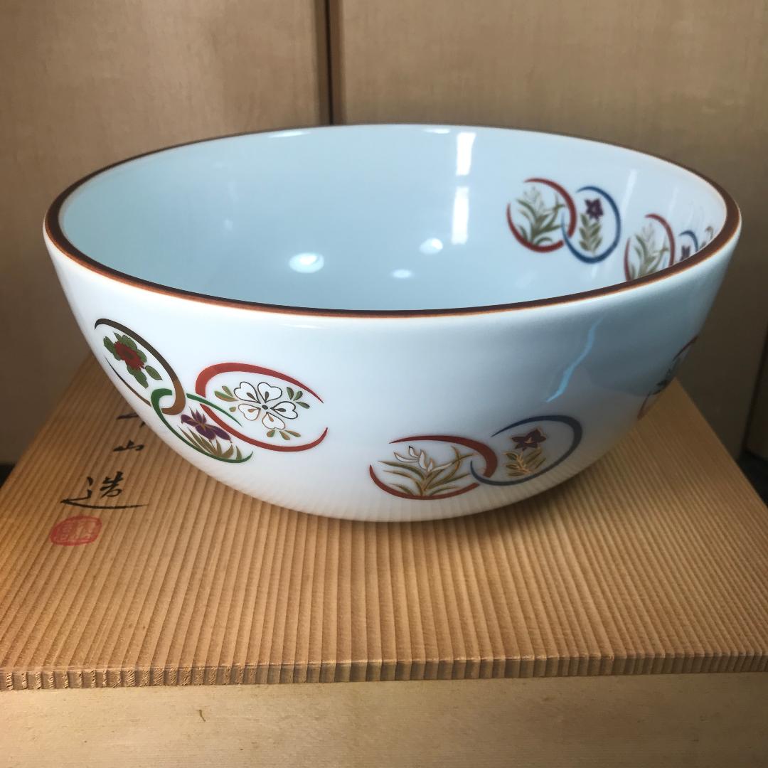 【正規品直輸入】 茶道具 平山造 真塗蓋 花紋平水指 共箱 工芸品 工芸品