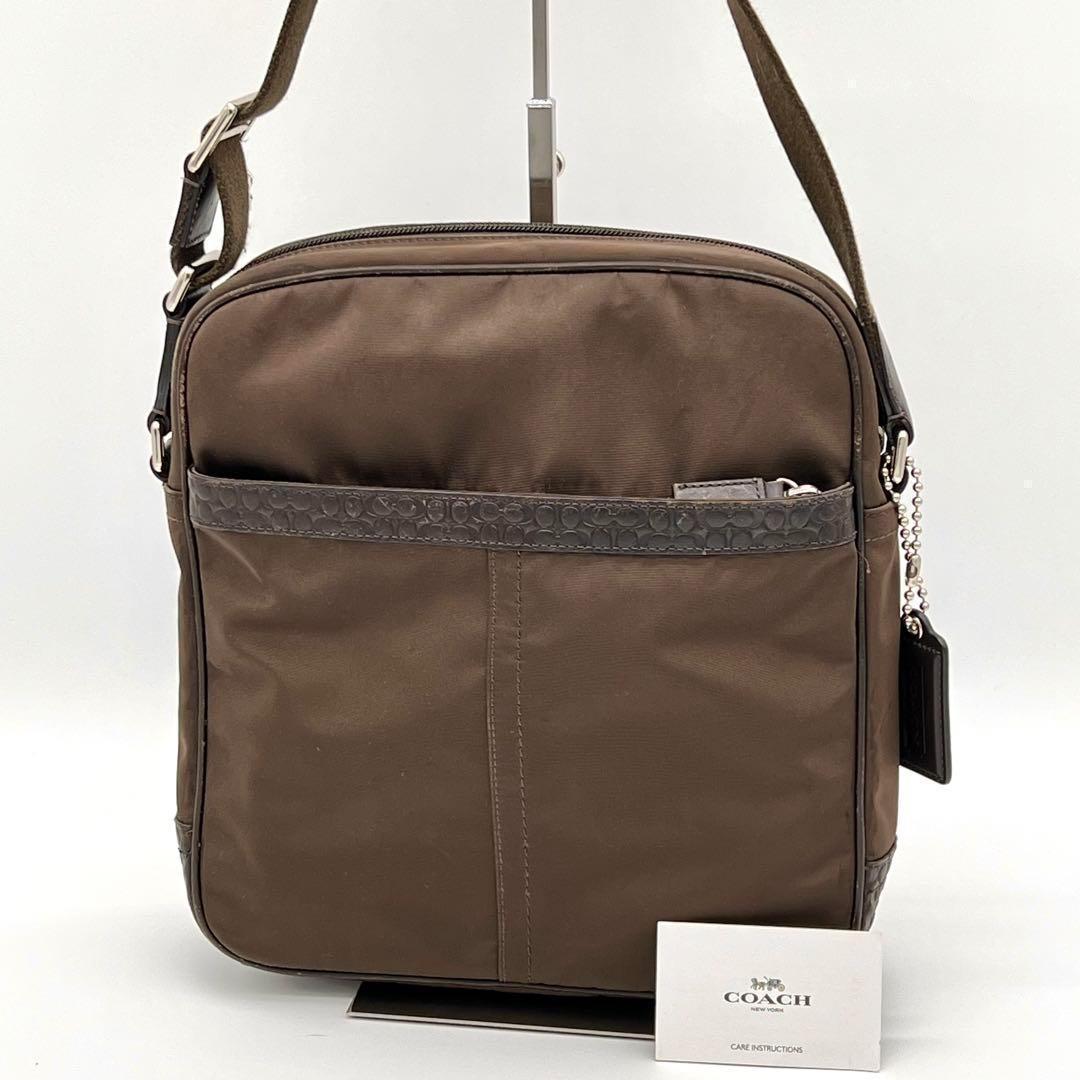 【良品】COACH ポシェット サコッシュ ショルダーバッグ ナイロンレザー