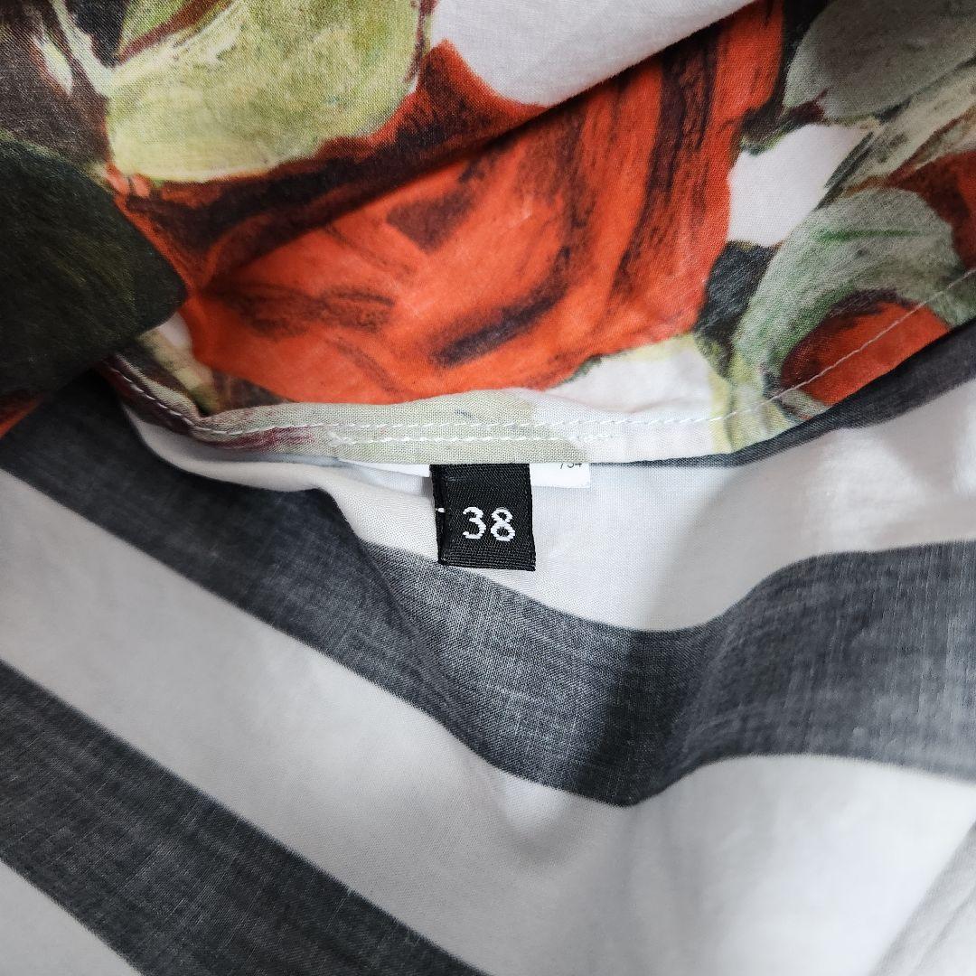 激レア DOLCE&GABBANA ドルガバ Tシャツ バラ 薔薇 ストライプ