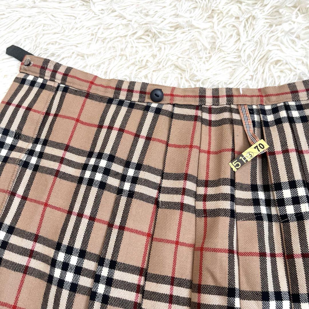 バーバリーブルーレーベル ミニスカート 巻きスカート ベルト プリーツ　ラップ