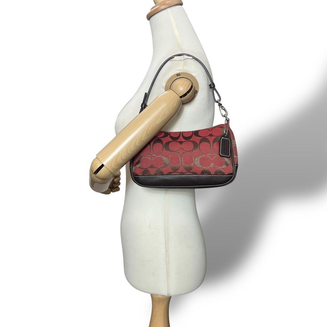 コーチ ワンハンドル ショルダー ハンドバッグ アクセサリーポーチ シグネチャー コーチ ワンハンドル ショルダー ハンドバッグ アクセサリーポーチ シグネチャー