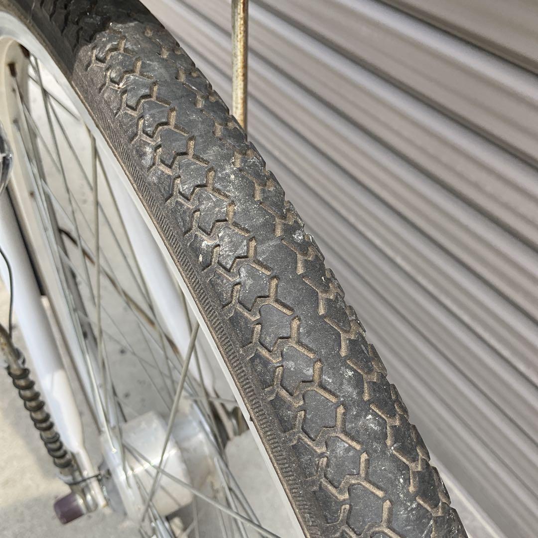 【前橋市内引渡】ママチャリ 26インチ自転車 6段変速/カゴ/鍵/オートライト付