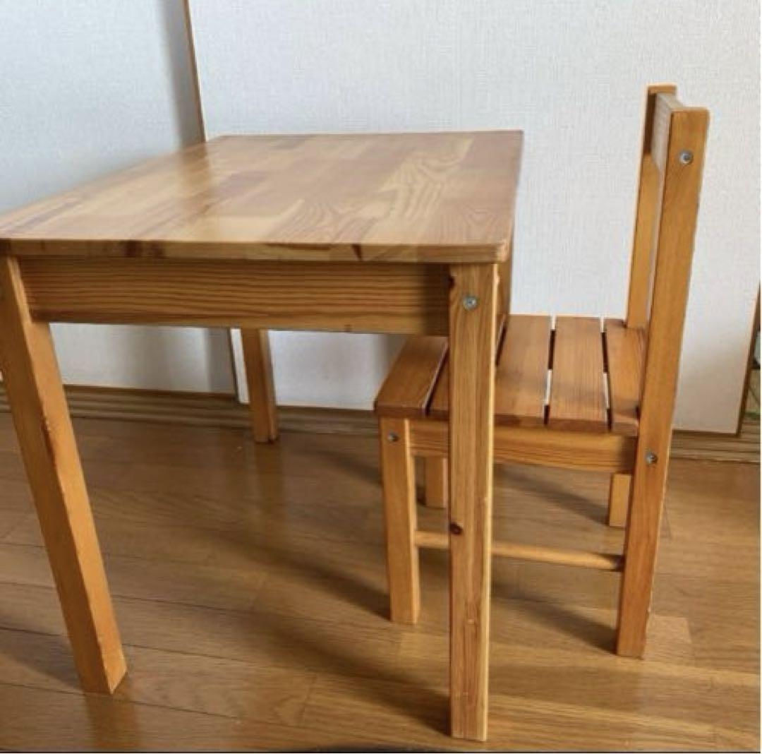 木製　机と椅子　子供用