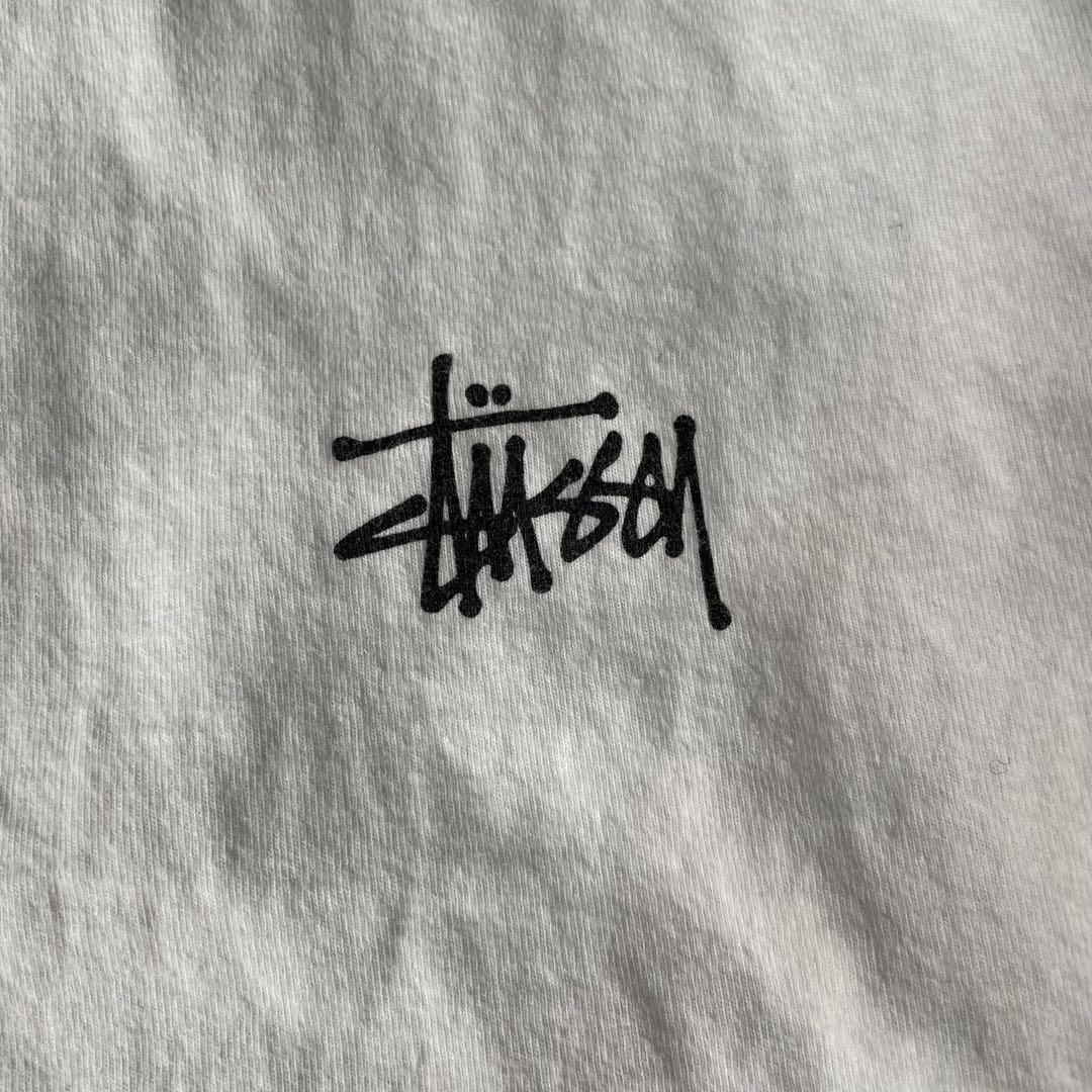 福袋 バースデイ 12080 STUSSY バックプリント ロゴ ロンT 白色ヴィンテージ トップス