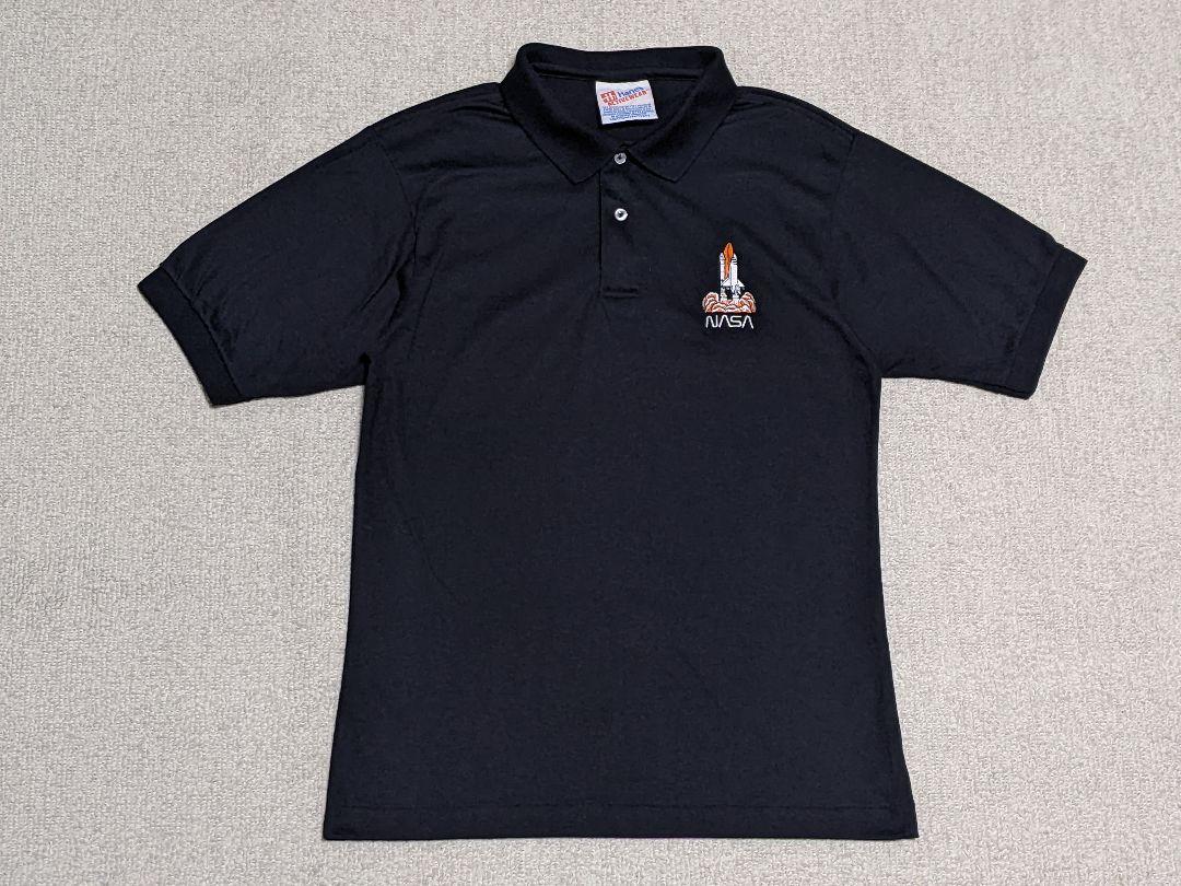 美品 90s NASA ヘインズ ポロシャツ ブラック アメリカ製 米国古着