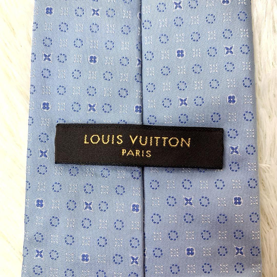 LOUIS VUITTON ネクタイ　モノグラム　ライト ブルー ルイヴィトン