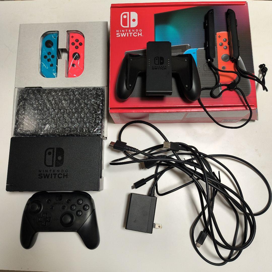 Nintendo Switch ネオンブルー レッド プロコン付き目立った傷や汚れなし
