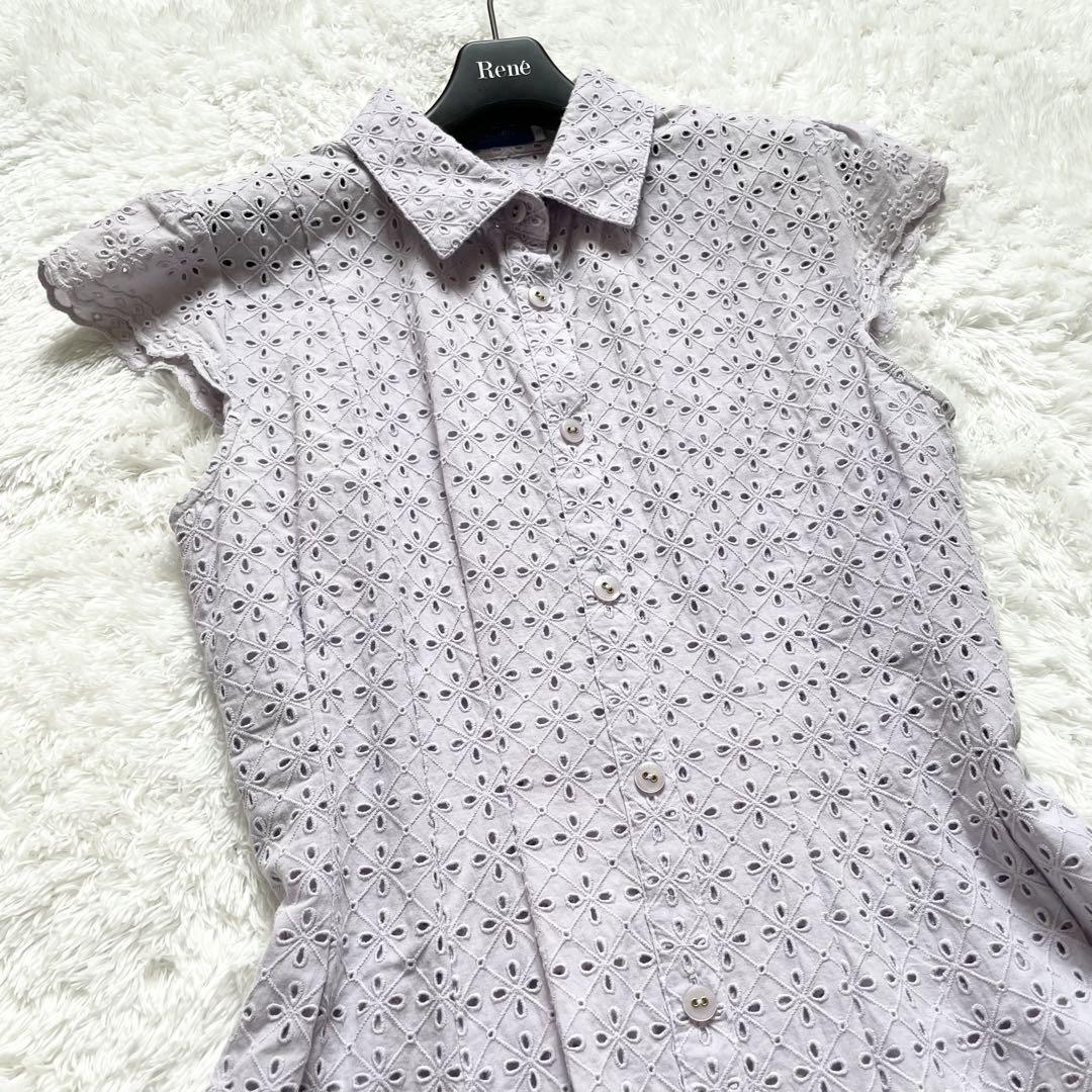 最高品質の 美品✨ブルーレーベルクレストブリッジ シャツワンピース 刺繍 ワンピース