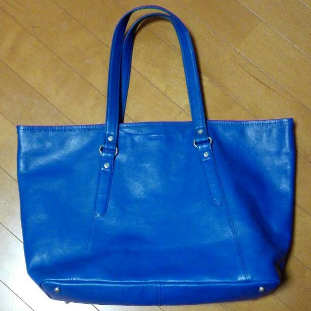 中古 SEEKERSトートバッグ 青 本革 ユニセックス 美品