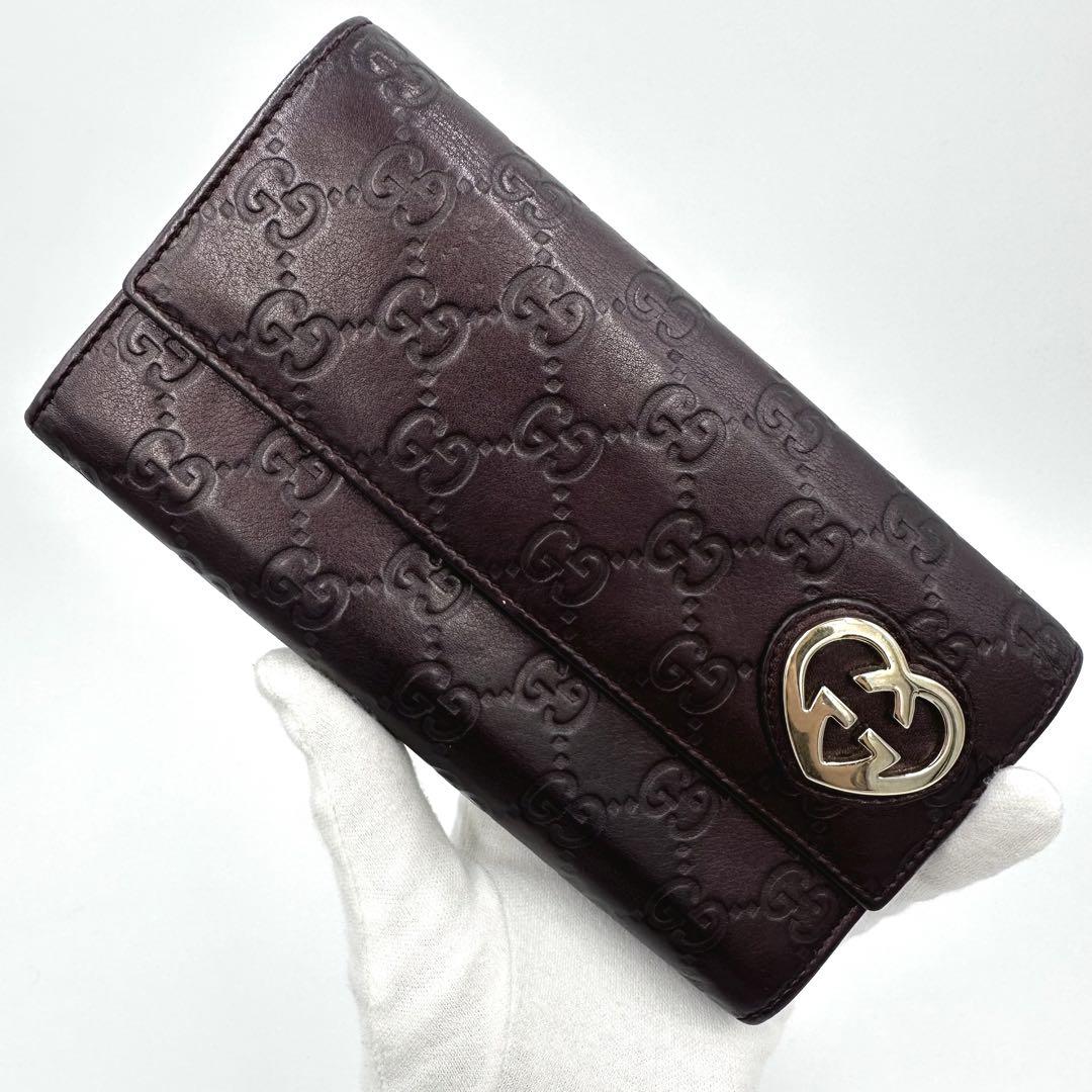 GUCCI グッチ 長財布 シマ ラブリーハート GG柄 インターロッキング