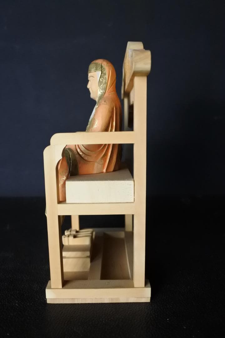 限定値下　未使用保管品　ひのき　仏彩色　達磨　2.5号　仏具　仏像　4138