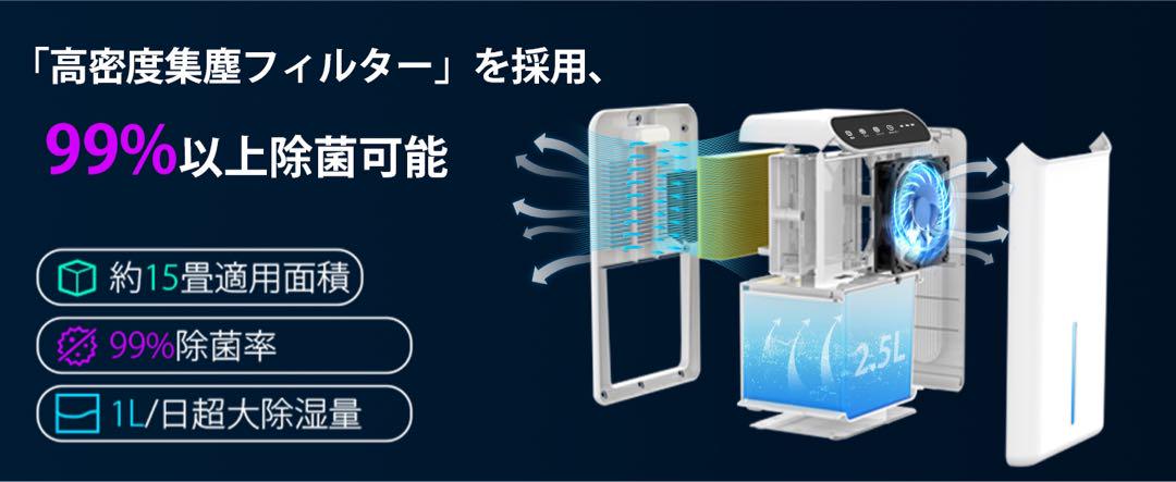 除湿機 大容量 強力除湿 除湿器 部屋干し 湿気取り 【除湿量1L/日 15畳】