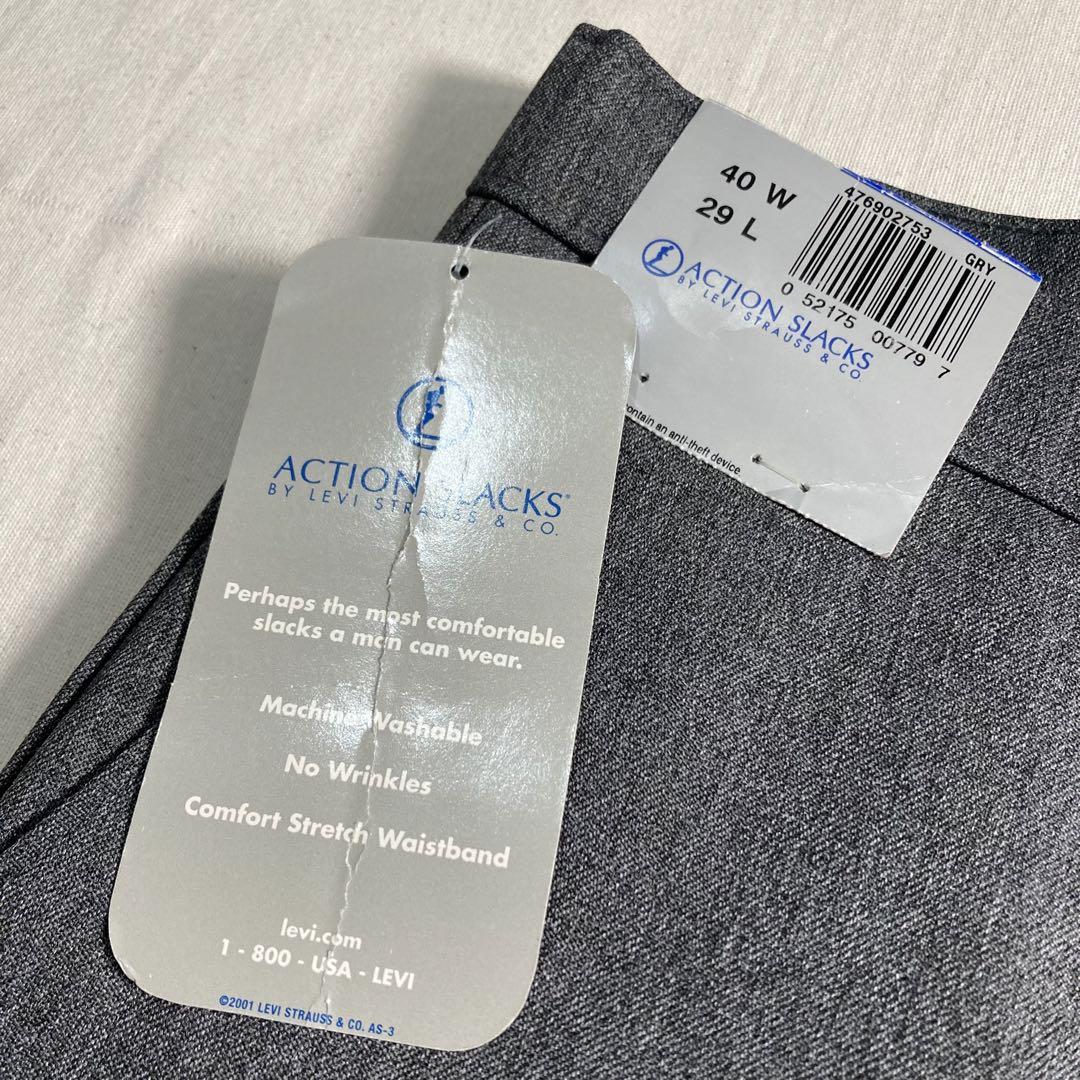 デッドストック 00s Levi's アクションスラックス ポリパン スタプレ黒 黒 USA製 90s Levis 1998 ビンテージ リーバイス アクション