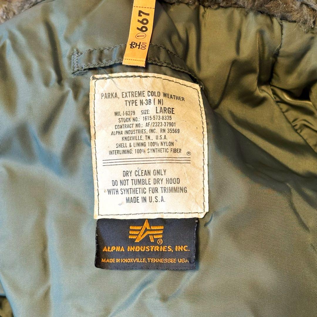 90年代 USA製 軍規格タグ アルファ N3B フライトジャケット ビンテージ 90年代 USA製 軍規格タグ アルファ N3B フライトジャケット ビンテージ