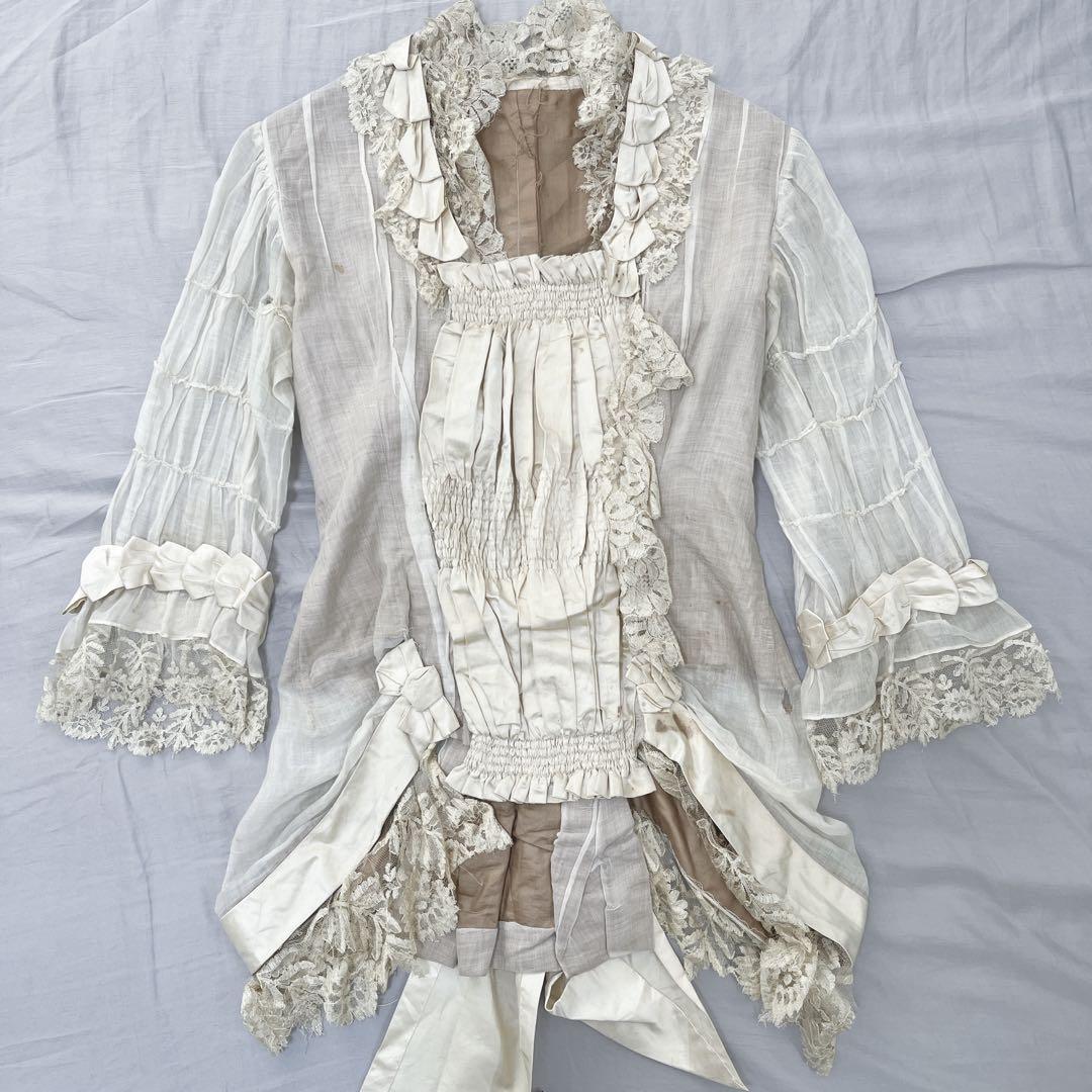 1800sフランスアンティーク　エレガンスシルクブラウス　ボディス