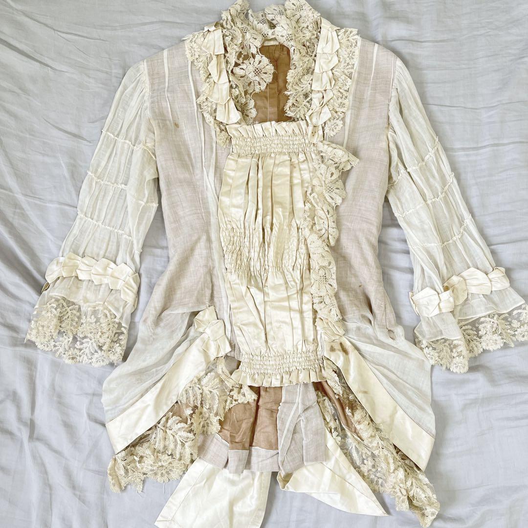 1800sフランスアンティーク　エレガンスシルクブラウス　ボディス