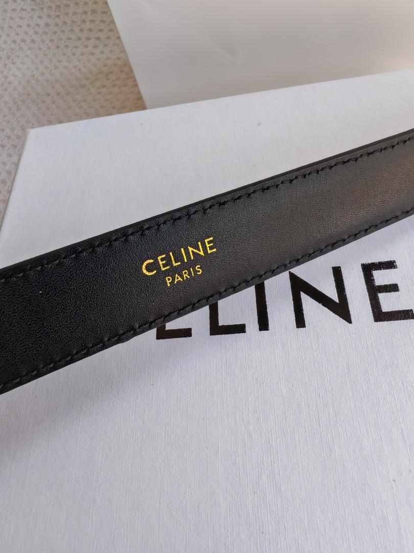 CELINE ブラックレザー ベルト