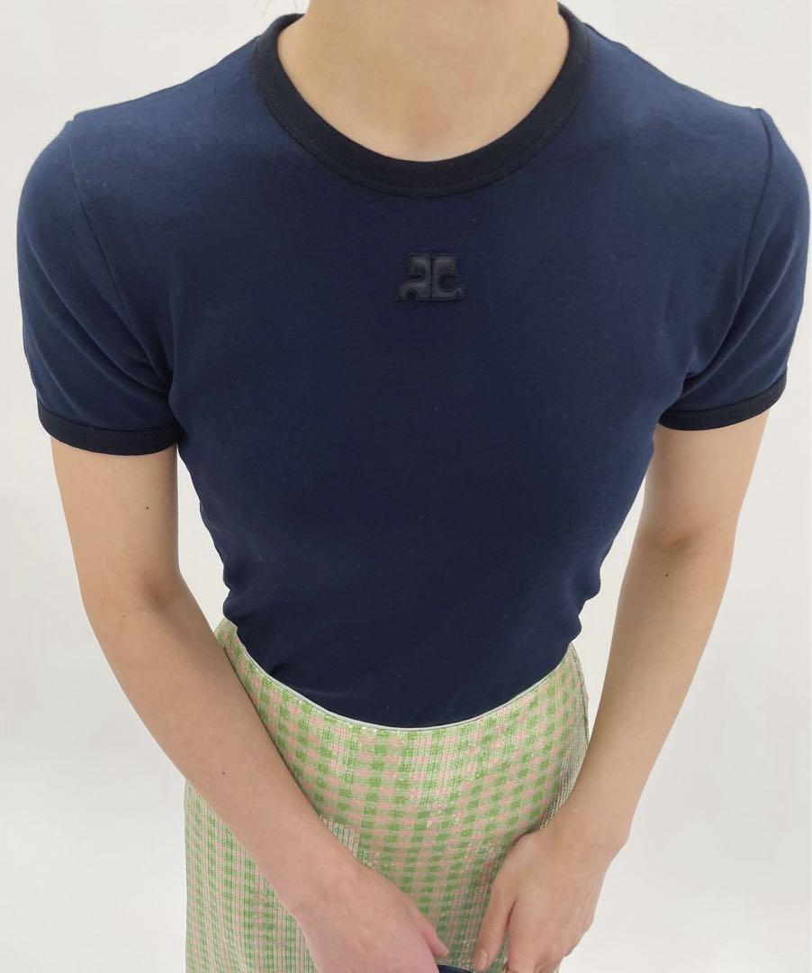 トップス courreges BUMPY CONTRAST T-SHIRT