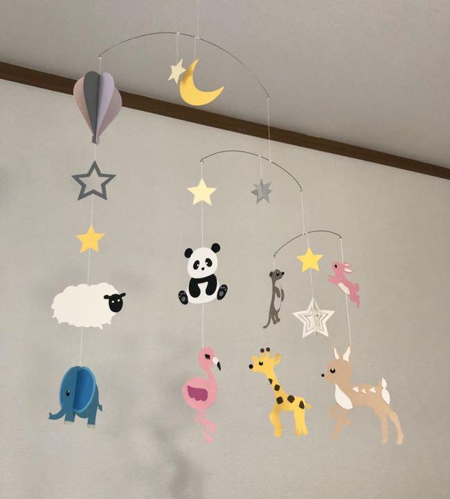 540円 豪華 アニマルモビール ❤︎星空の動物たち❤︎ ハンドメイド インテリア メリー