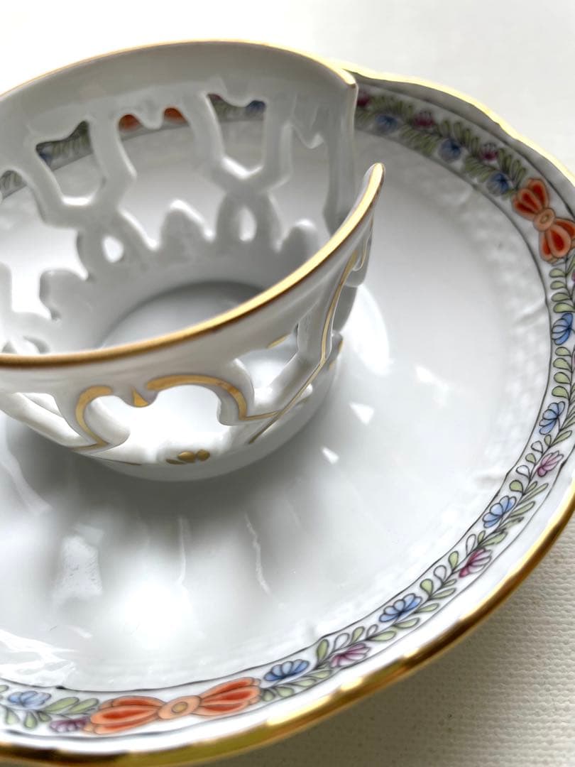 ⭐️タイムSALE⭐️美品 ヘレンド コーヒー碗皿(インドの華多彩色