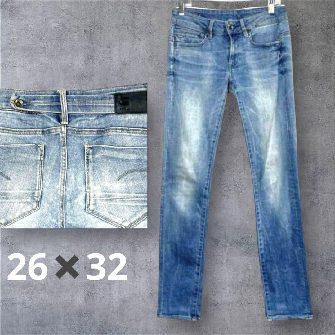 G-STAR RAW MID STRAIGHT WMN 強ストレッチデニムパンツ