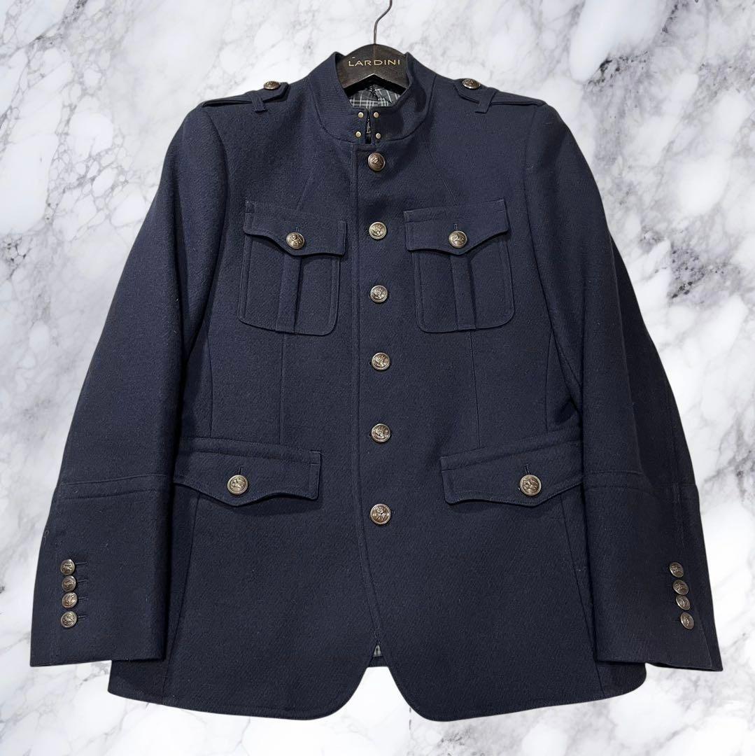 匿名配送 バーバリーブラックレーベル メルトンジャケット ネイビー ウール