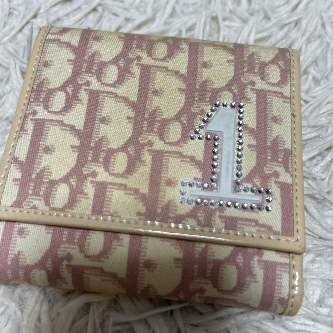 Christian Dior ディオール 折り財布 トロッター ラインストーン