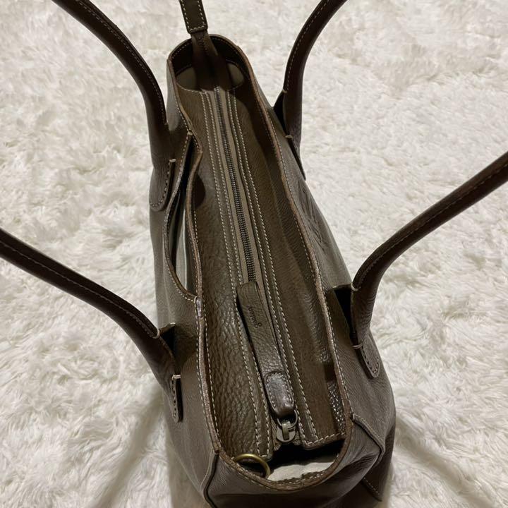 100%新品 美品 ダークブラウン ポーチ パスケース付 Ttpzg-m87452446797 A4収納 ゲンテン トートバッグ 超歓迎定番
