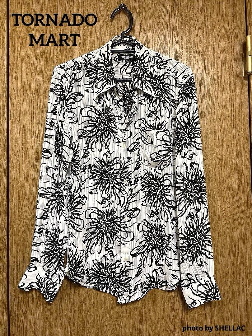 TORNADO MART deformed flower シアードレスシャツ