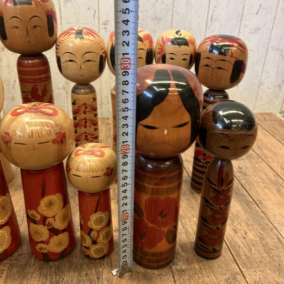 創作こけし 人形セット 複数点 昭和レトロ 小芥子 まとめ売り 17体セット ③昭和レトロ 伝統工芸 郷土玩具 木製 創作 こけし 小芥子 13体