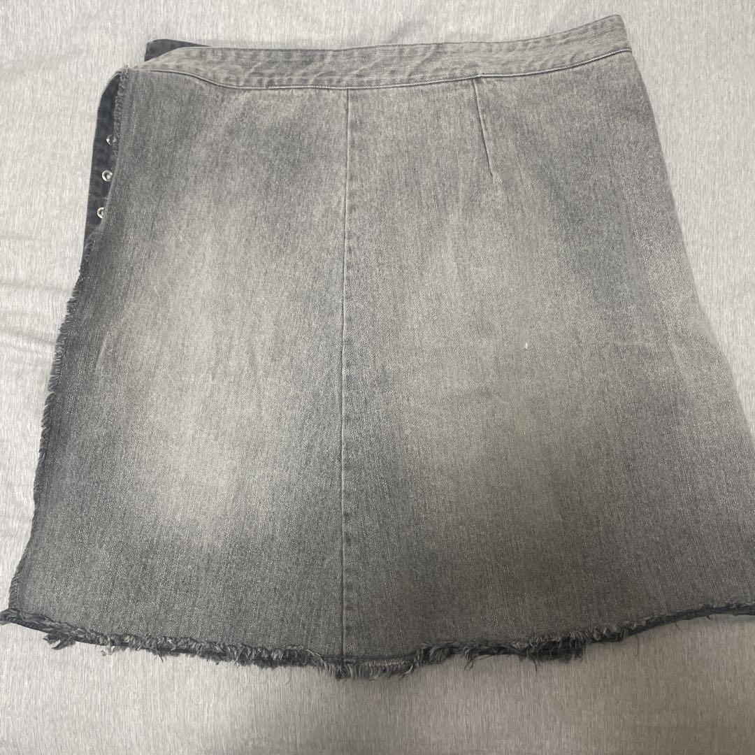 GRANCY フリンジデザイン デニム スカート GRANCY】Fringedesign Denim Skirt / フリンジデザイン デニム