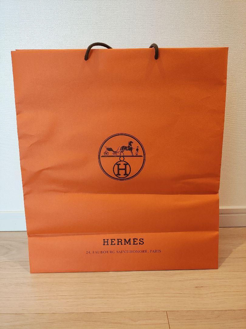 HERMES オレンジショップ袋 大きめ - メルカリ