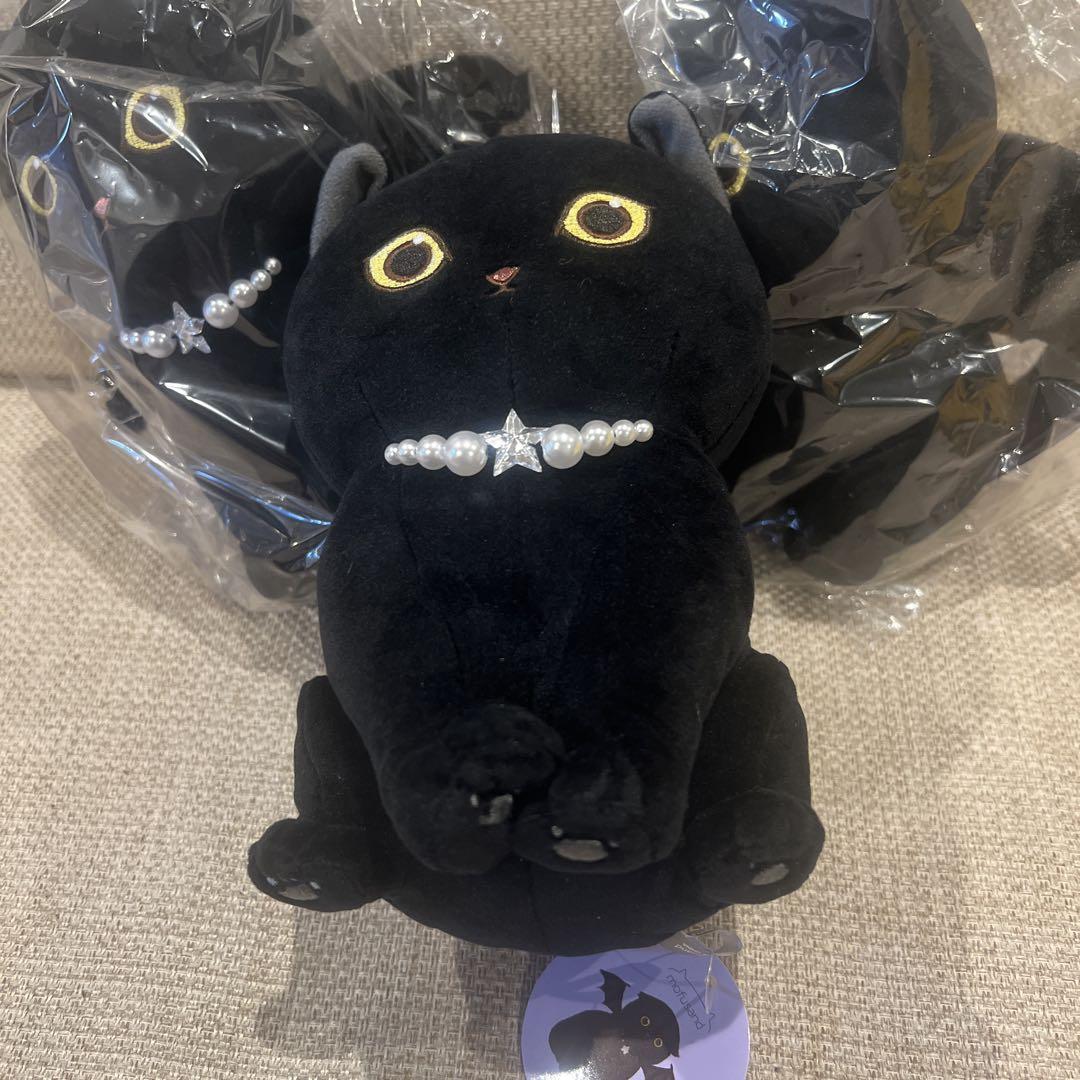 黒猫のぬいぐるみ（パール付き）5個