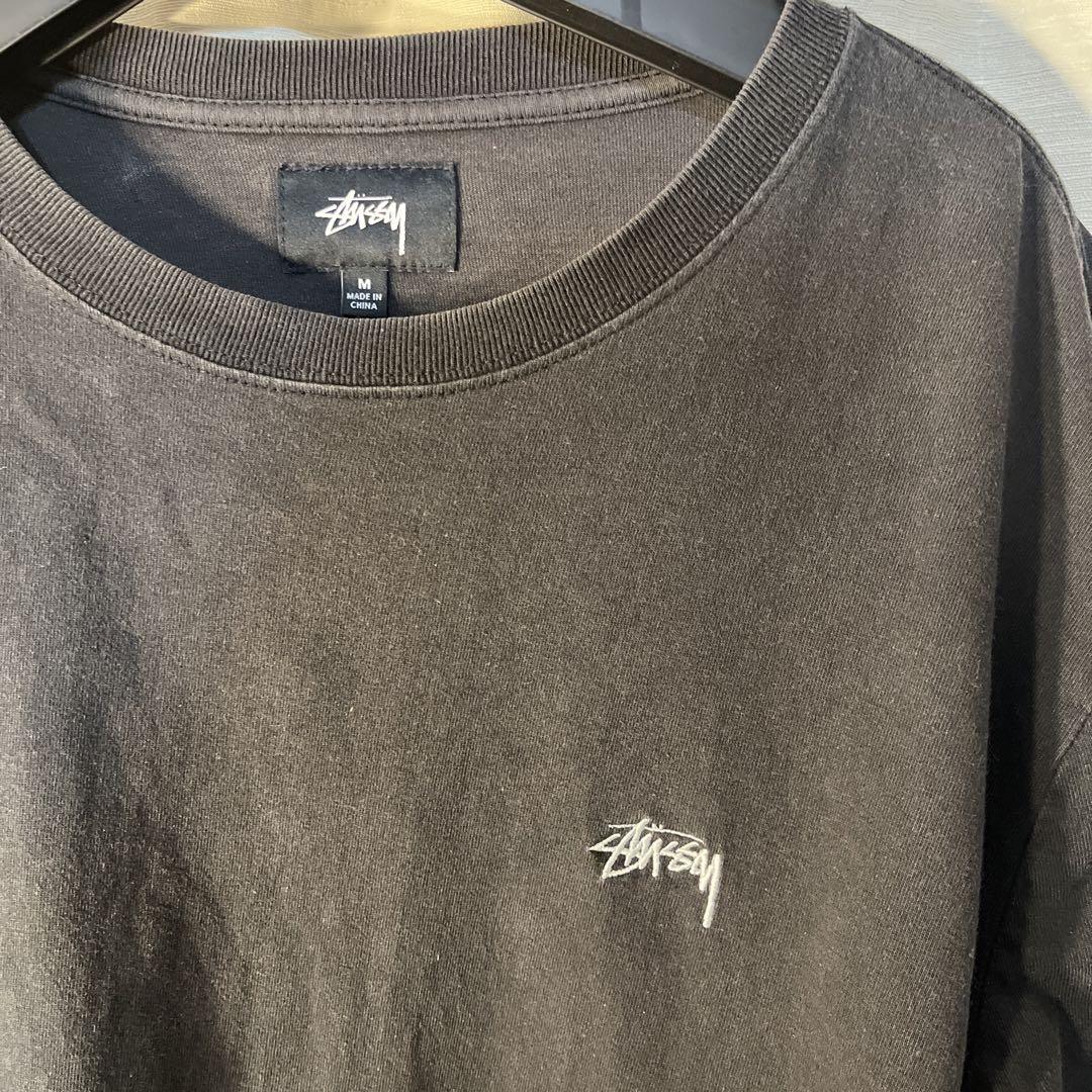 stussy ワンポイント　刺繍　ロンT long sleeve M