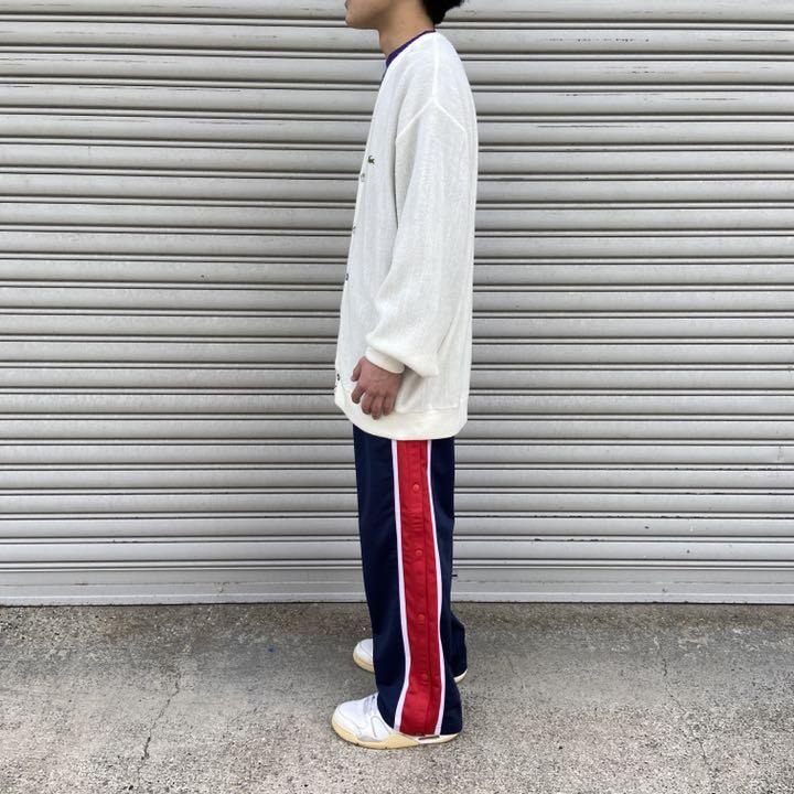 sho 80s☆LACOSTE☆USA製アクリルカーディガン☆美品☆白☆