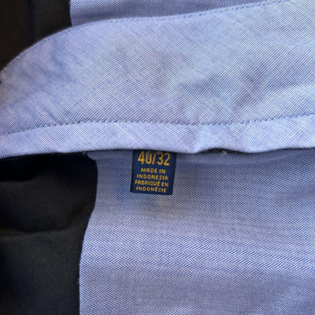 90s-00s ラルフローレン ポロチノ パンツ W40 usa古着 ブラック