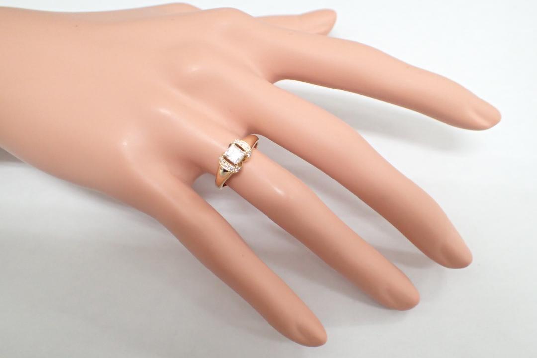 16/美品 田崎真珠 タサキ K18 ダイヤ0.36ct 他ダイヤ リング 指輪