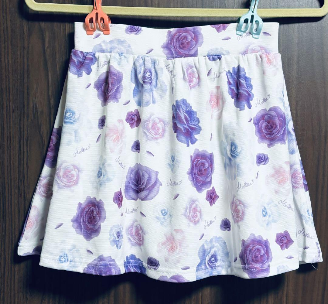 MA＊RS スカート 花柄 紫のバラ