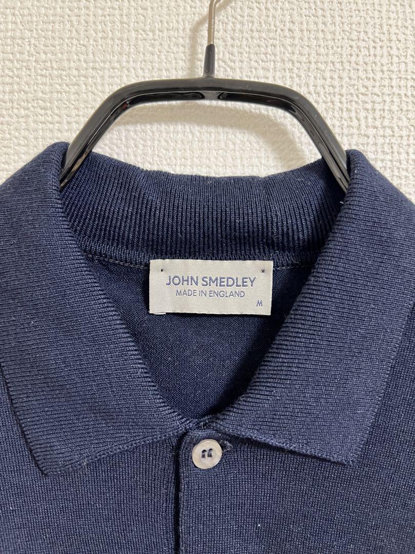 JOHN SMEDLEY ネイビーポロシャツ 長袖 M