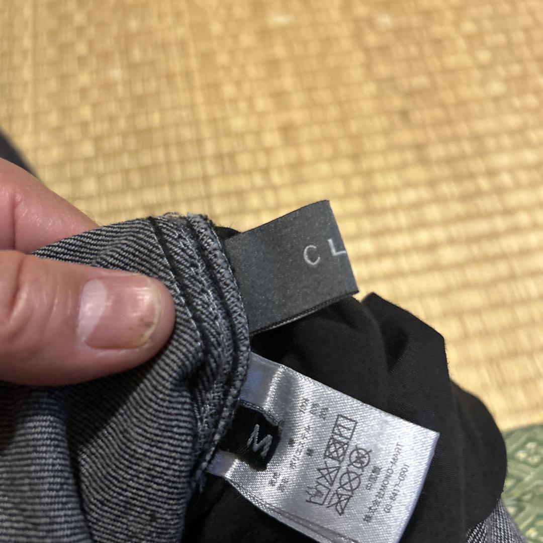 CLEL】特殊加工ダブルニーデニムパンツ アッシュグレー Mサイズ